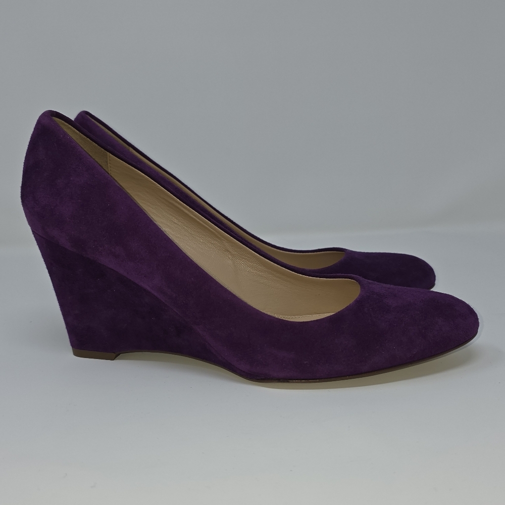 NEW J.Crew Martina Suede Wedges - Purple - Size 9 - Made in Italy